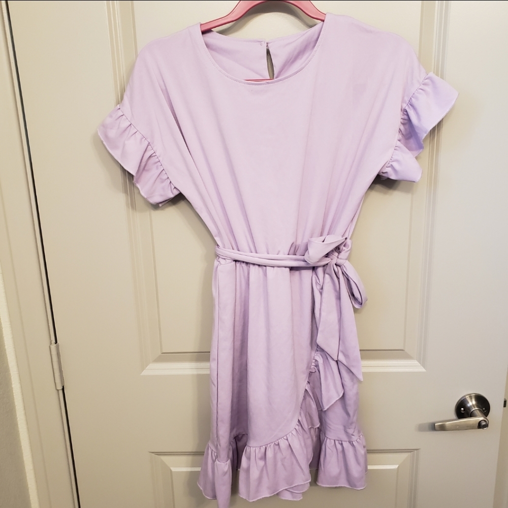 Purple Lilac Lavendar Ruffle Dress
